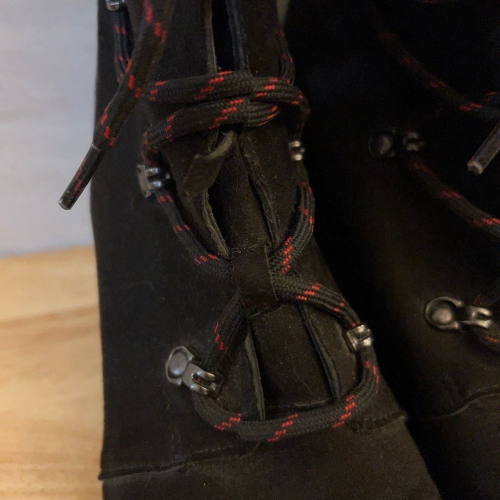 Serra Wedge Heel Lace-Up Faux Suede Boots - Picture 4 of 10